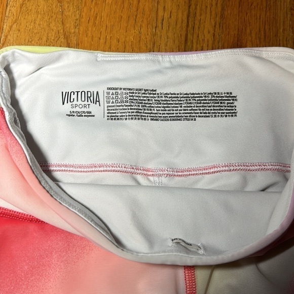 Victorias Secret Sport Knockout Tight Sheer Shorts Striped Colorful Pink Red S - Picture 5 of 13